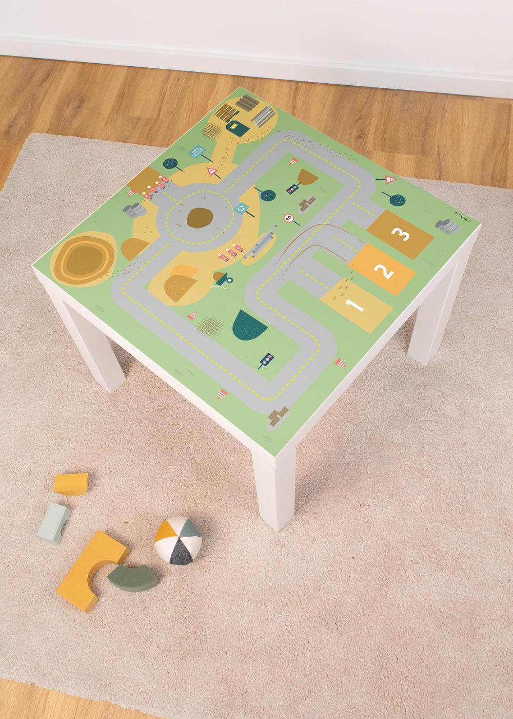 Klebefolie für Ikea Lack Tisch mit Baustelle Motiv