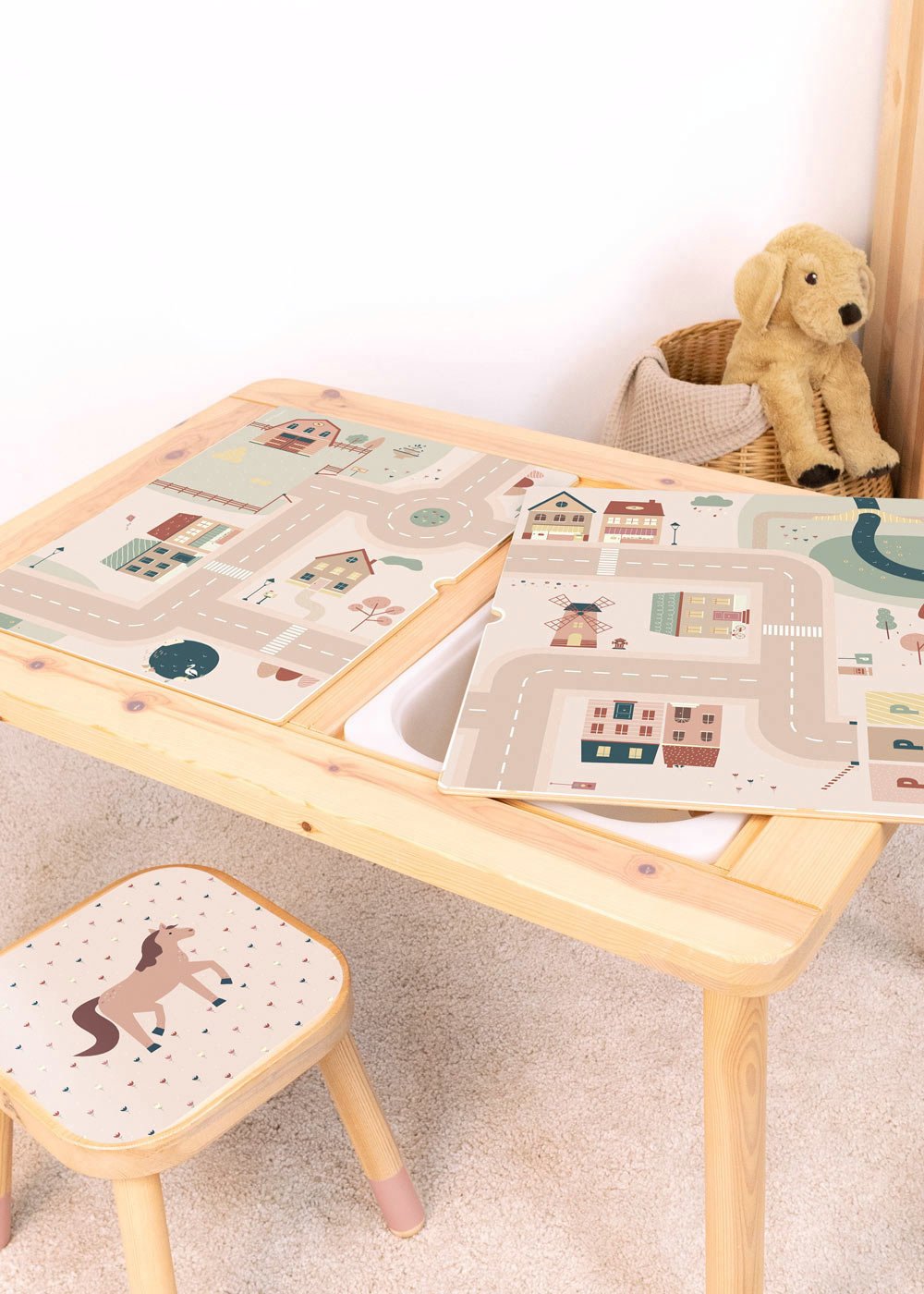 Ikea Flisat Kindertisch Klebefolie Spielstraße Ikea Flisat Kindertisch Klebefolie Spielstraße