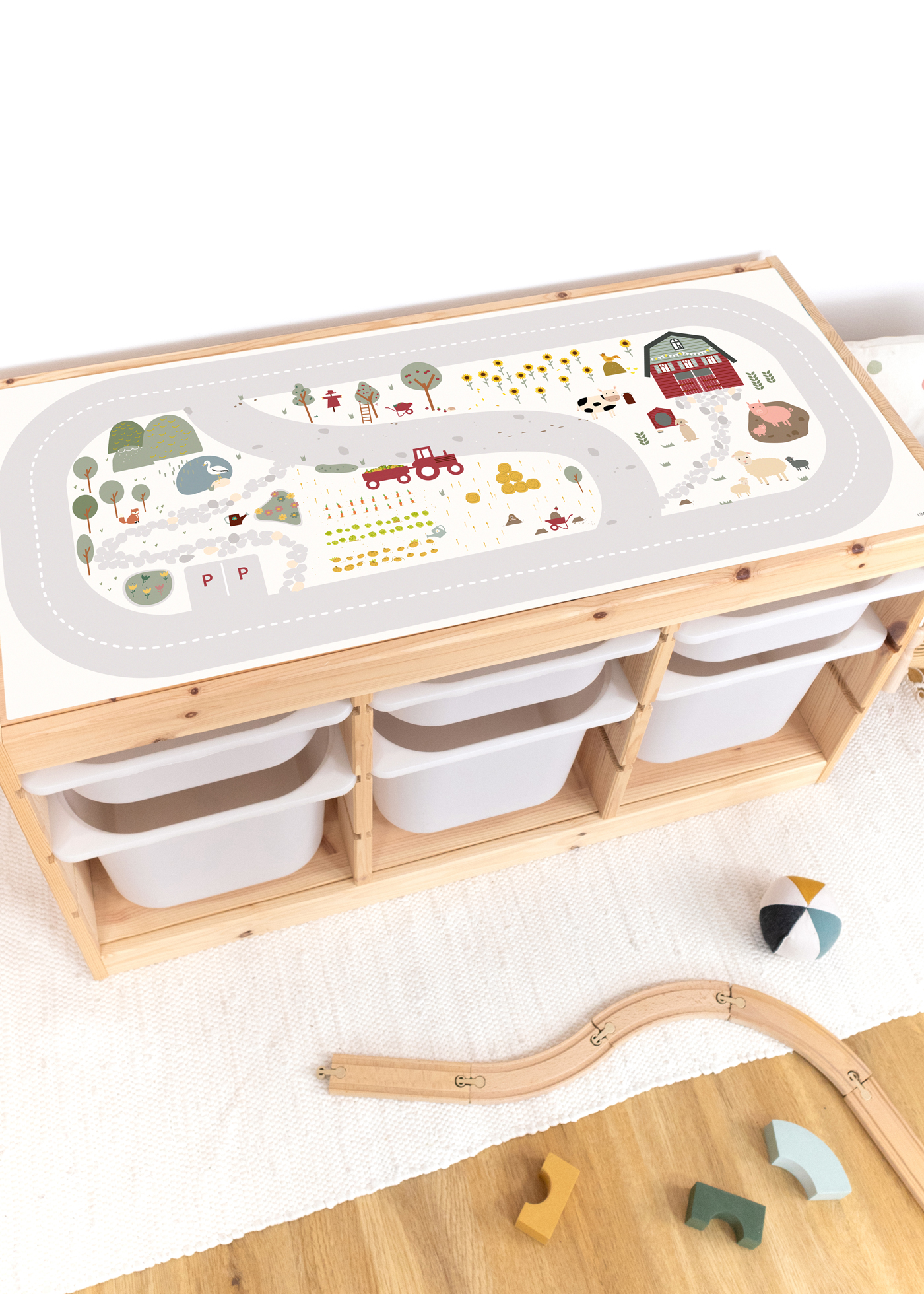 Sticker for IKEA TROFAST shelf (pine) play street farm children's room Sticker for IKEA TROFAST shelf (pine) play street farm children's room