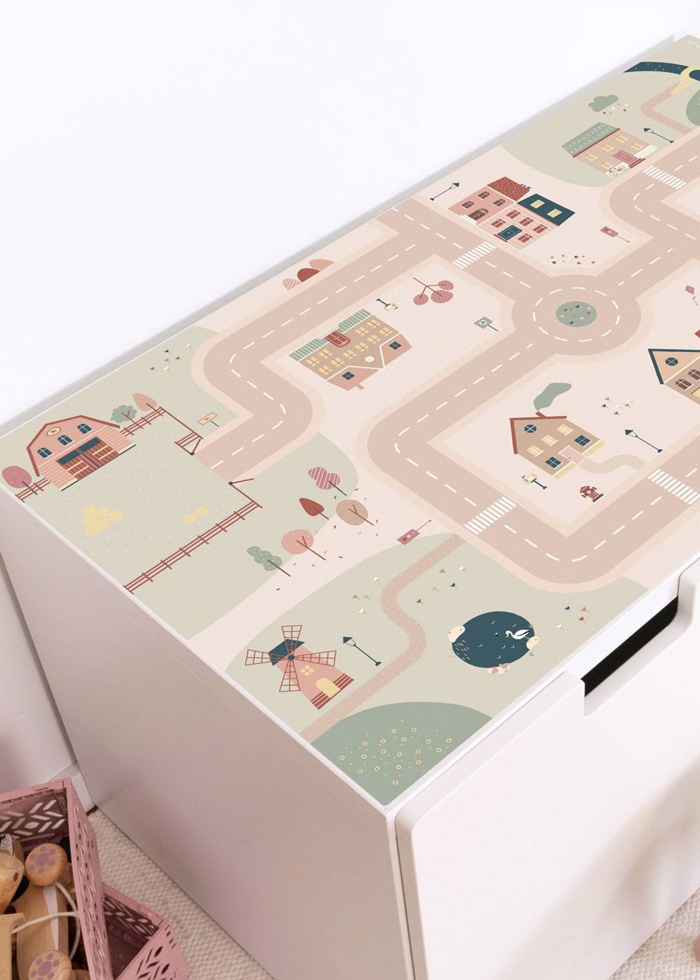 IkeStuva Regal mit Klebefolie Spielstraße IkeStuva Regal mit Klebefolie Spielstraße