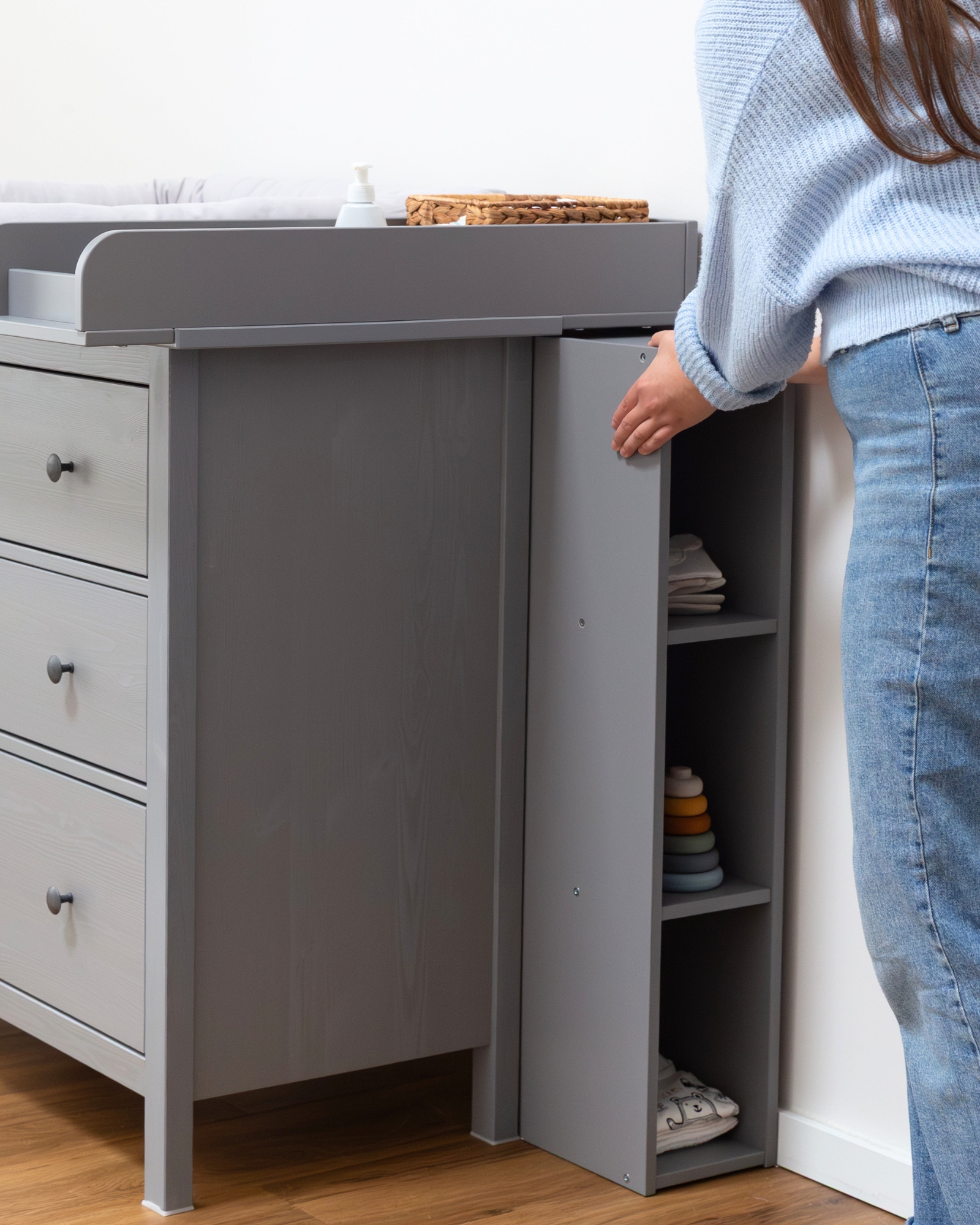 Changing table topper for IKEA HEMNES Comfort Set, Soft Grey Changing table topper for IKEA HEMNES Comfort Set, Soft Grey