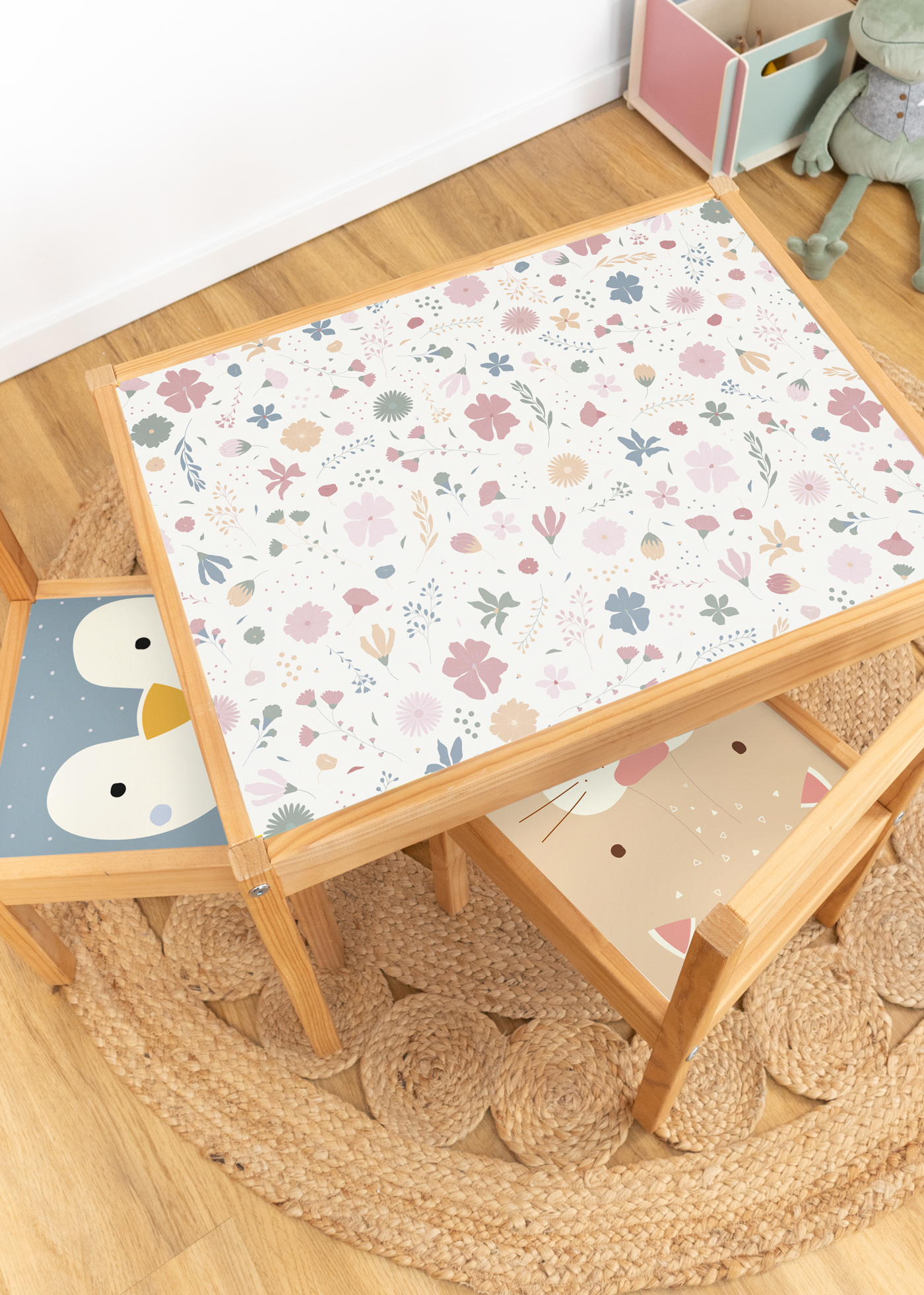 klebefolie ikea laett kindertisch blumig 1