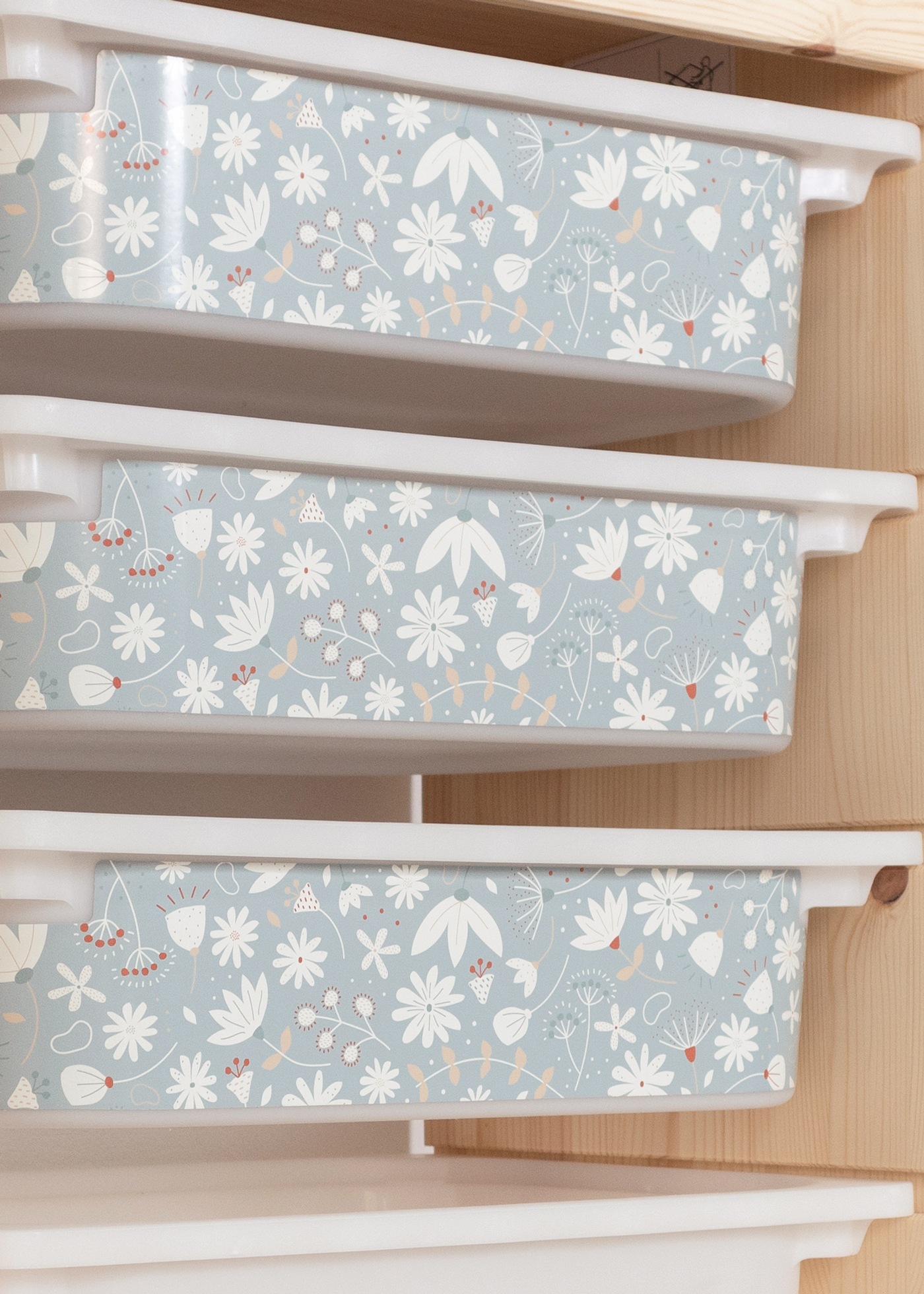  Decal for IKEA TROFAST shelf floral pattern Ikea Hack IKEA TROFAST boxes sticker self-adhesive long side