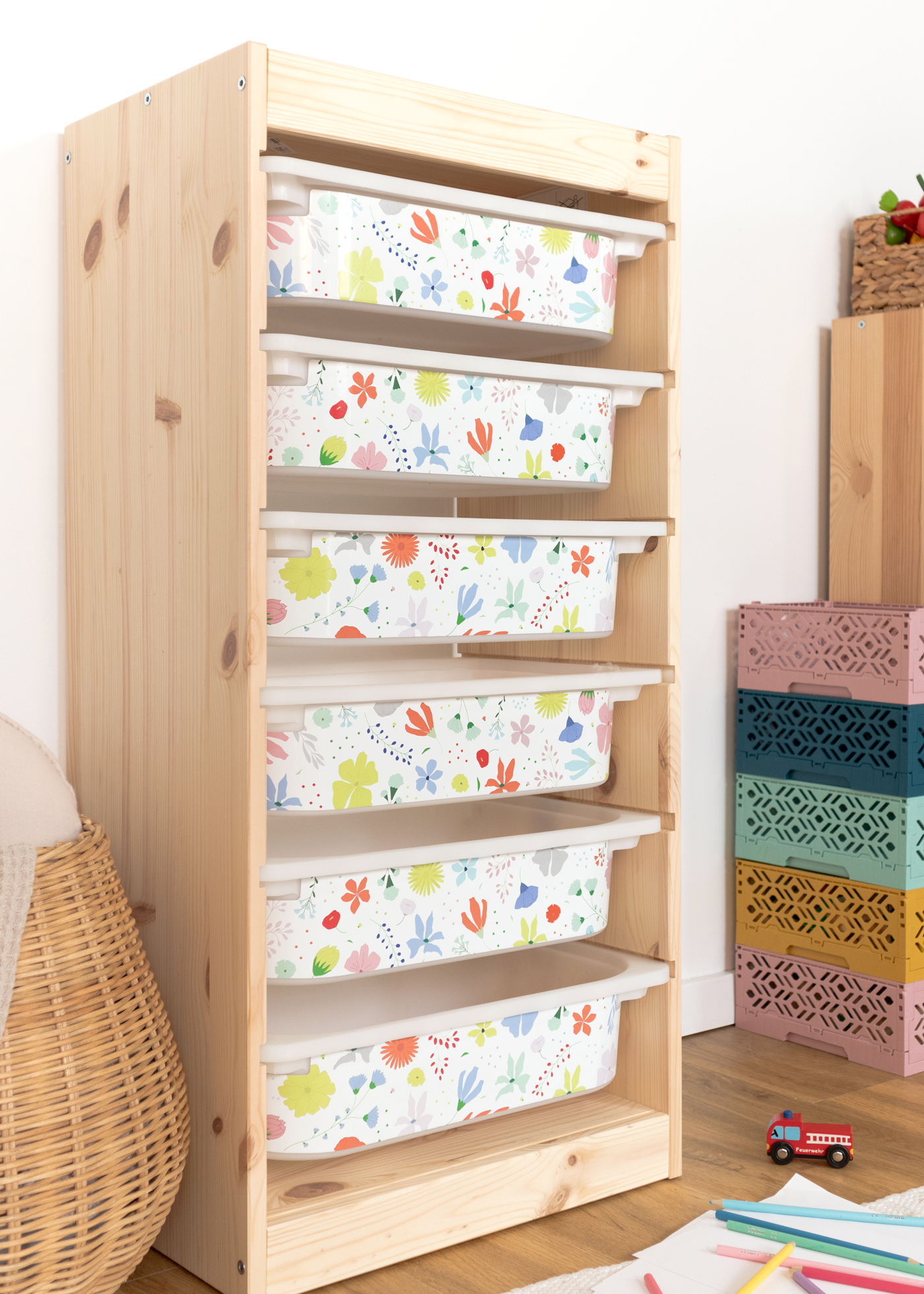 stickerset ikea trofast box klein laengsseite blumig bunt 3er set 2 stickerset ikea trofast box klein laengsseite blumig bunt 3er set