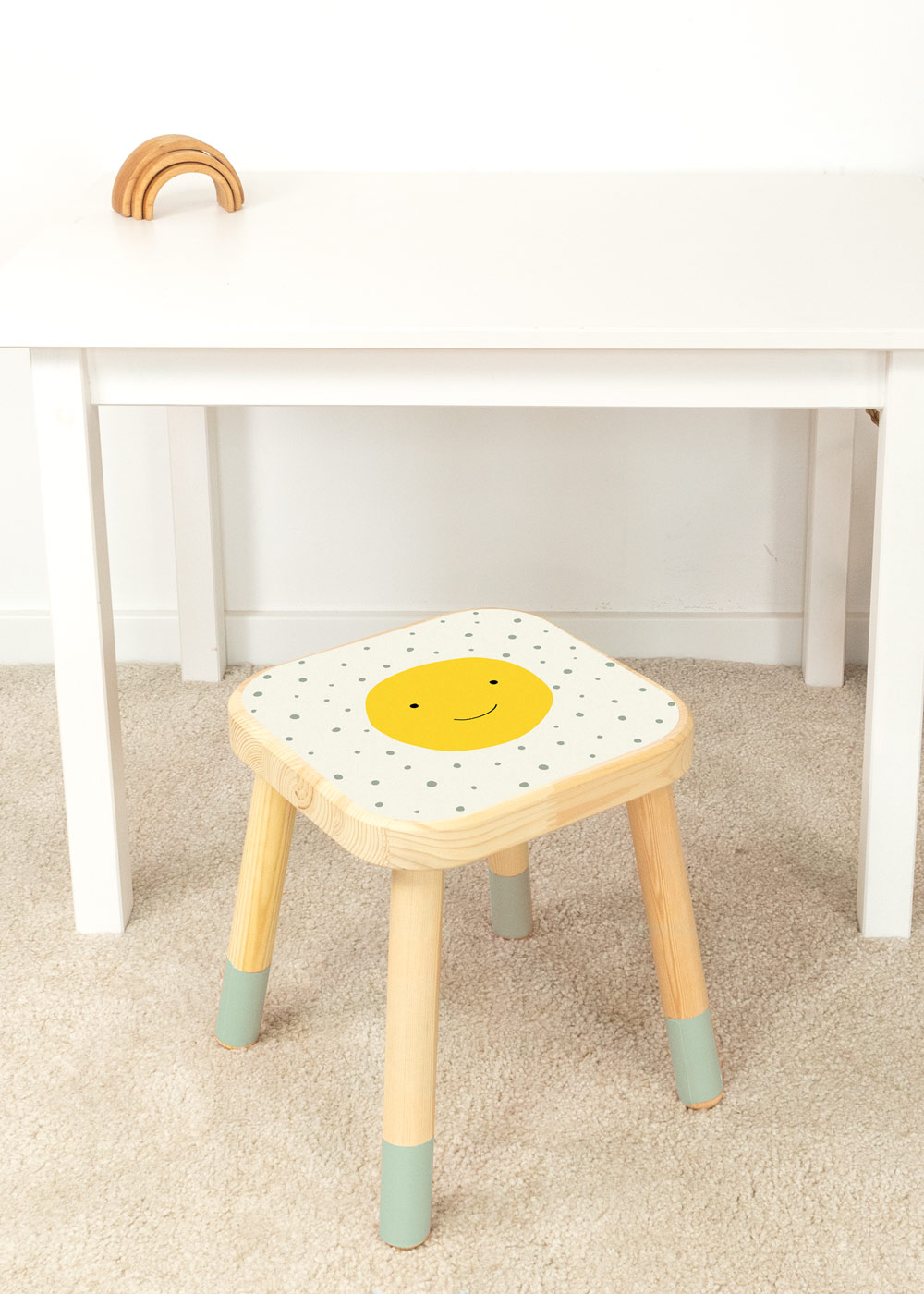 klebefolie ikea flisat kinderhocker glyklig smiley 5