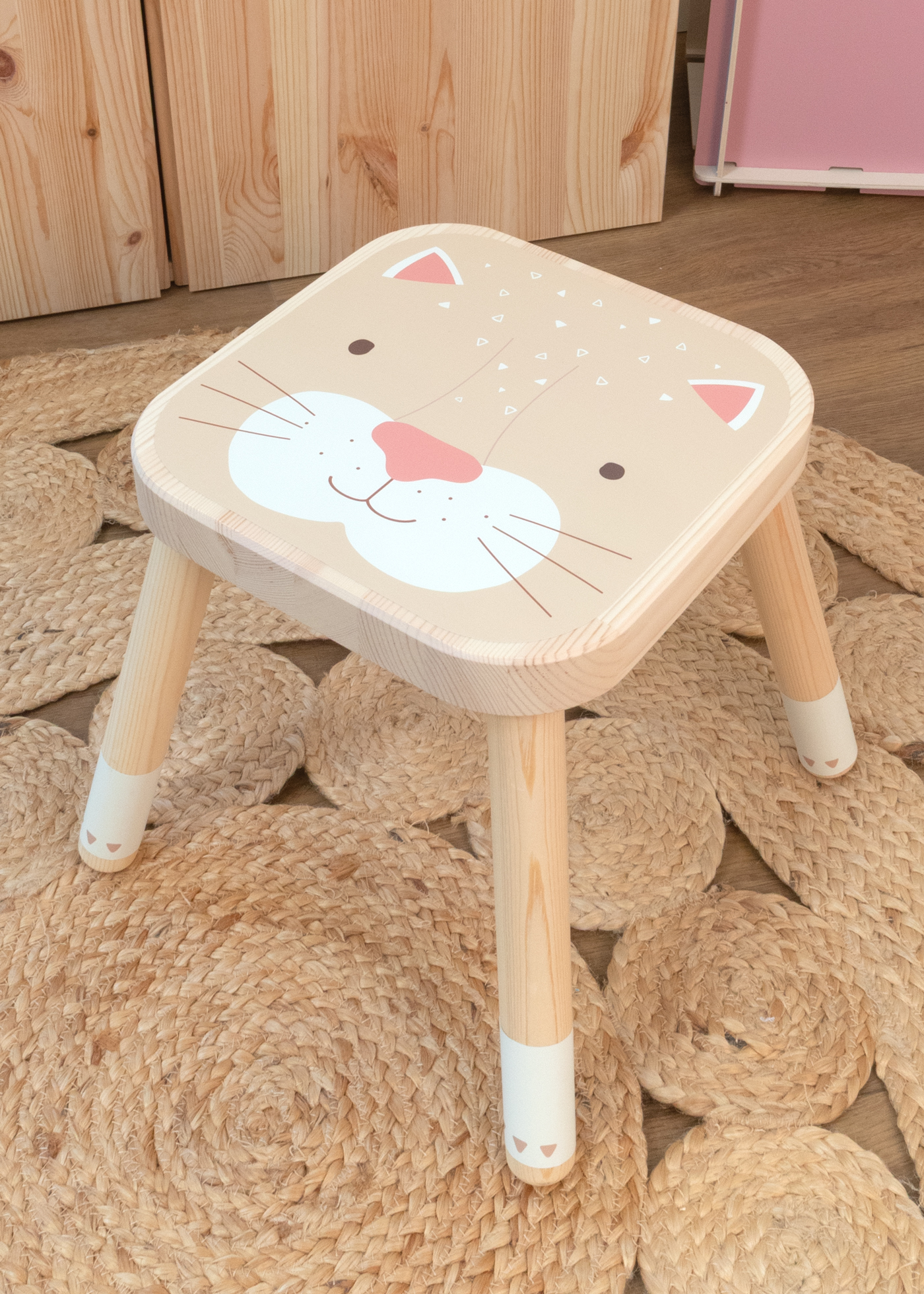 klebefolie ikea flisat kinderhocker tierig katze 00