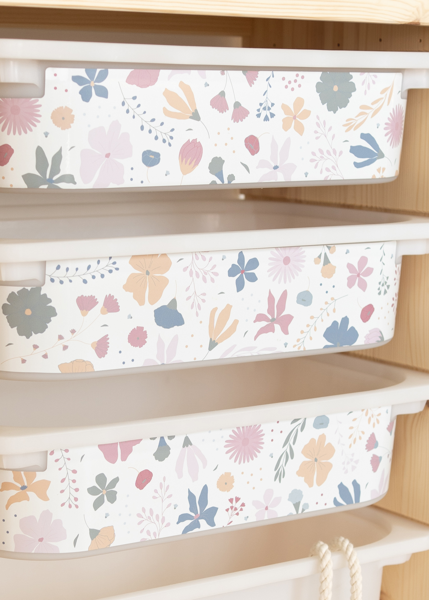 stickerset ikea trofast box klein laengsseite blumig rosa blau 3er set 1 stickerset ikea trofast box klein laengsseite blumig rosa blau 3er set