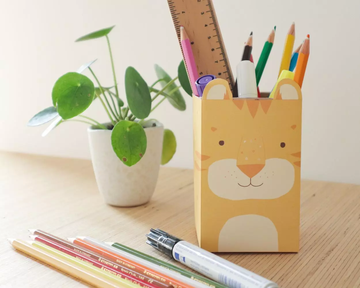Cute DIY pencil box with animal motif