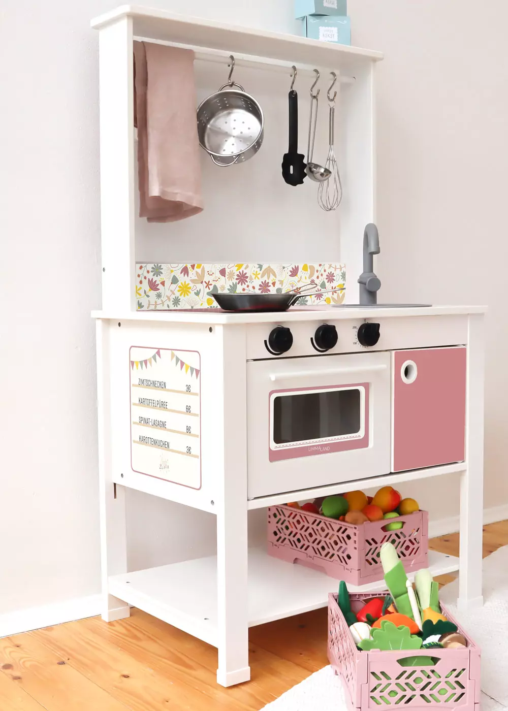 Decal for IKEA SPISIG play kitchen with floral pattern