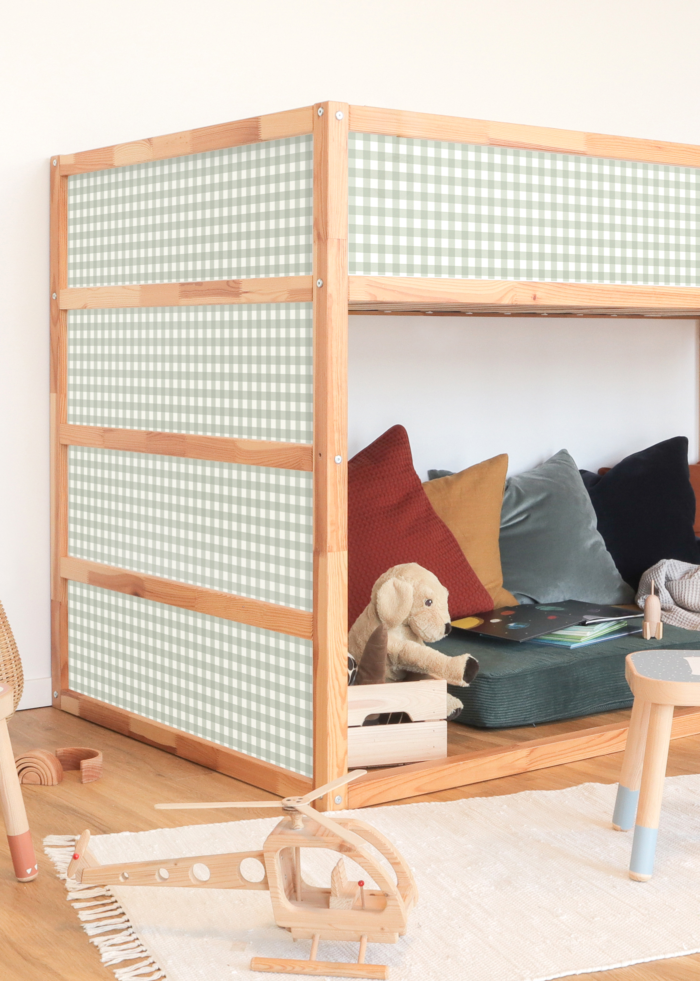klebefolie ikea kura hochbett vichy karo eukalyptus 5er set 0