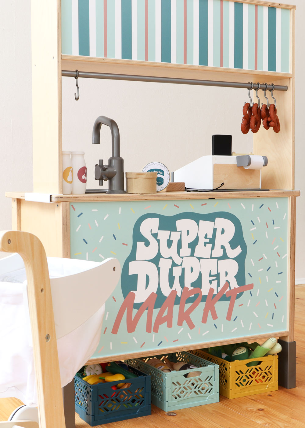 Ikea Kaufladen Duktig Kinderküche Super Duper Mint Teilansicht Einkaufswagen