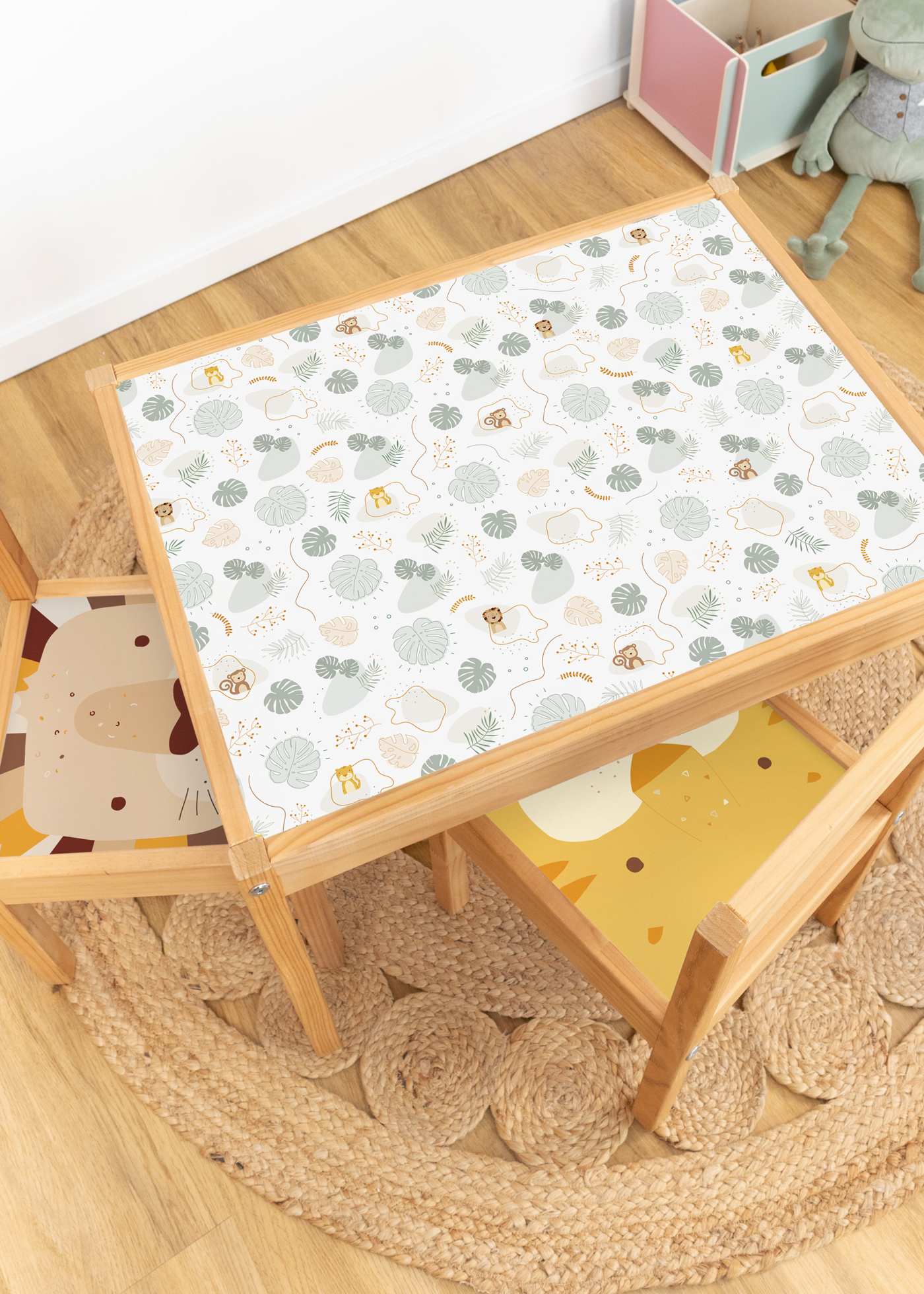 klebefolie ikea laett kindertisch tierig safari 1 klebefolie ikea laett kindertisch tierig safari 1