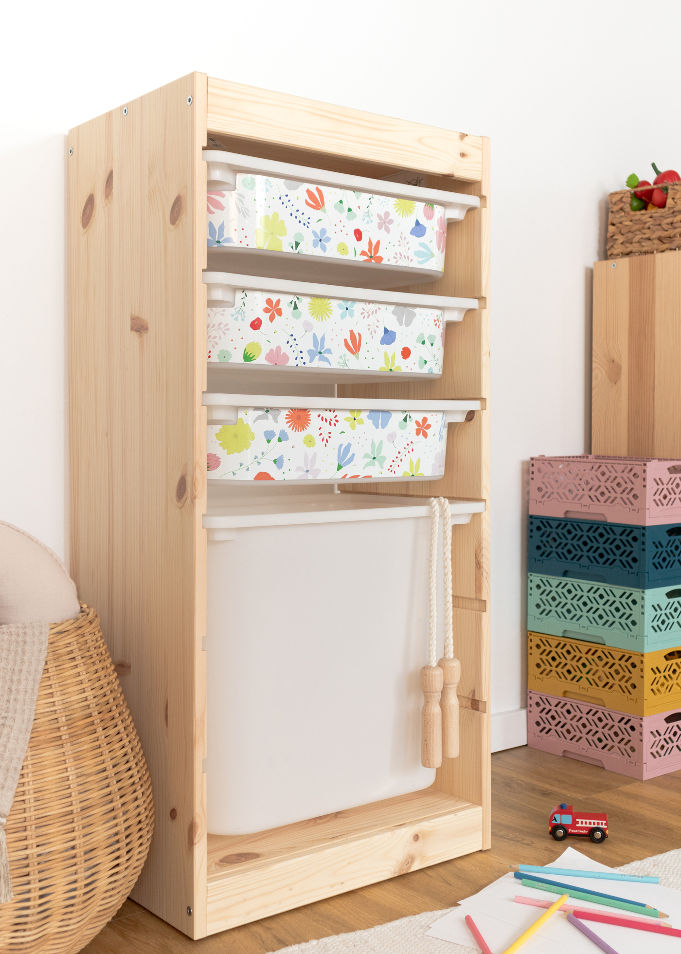 stickerset ikea trofast box klein laengsseite blumig bunt 3er set 4 stickerset ikea trofast box klein laengsseite blumig bunt 3er set