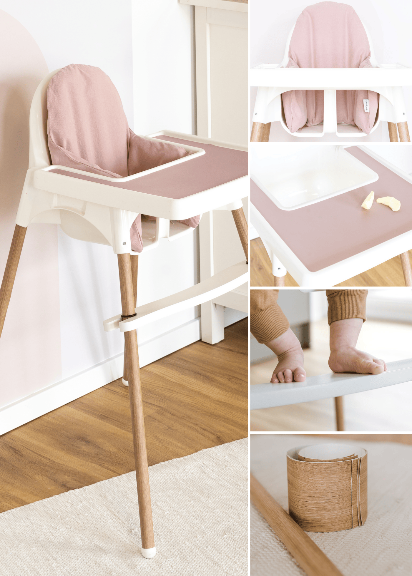 Set for IKEA ANTILOP highchair for children in pink IKEA highchair Hacks