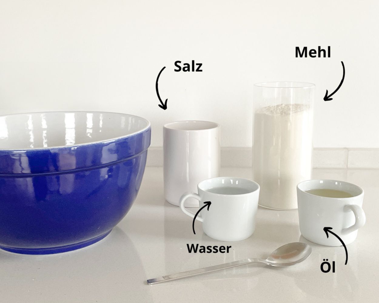 Zutaten für Salzteig Zutaten für Salzteig