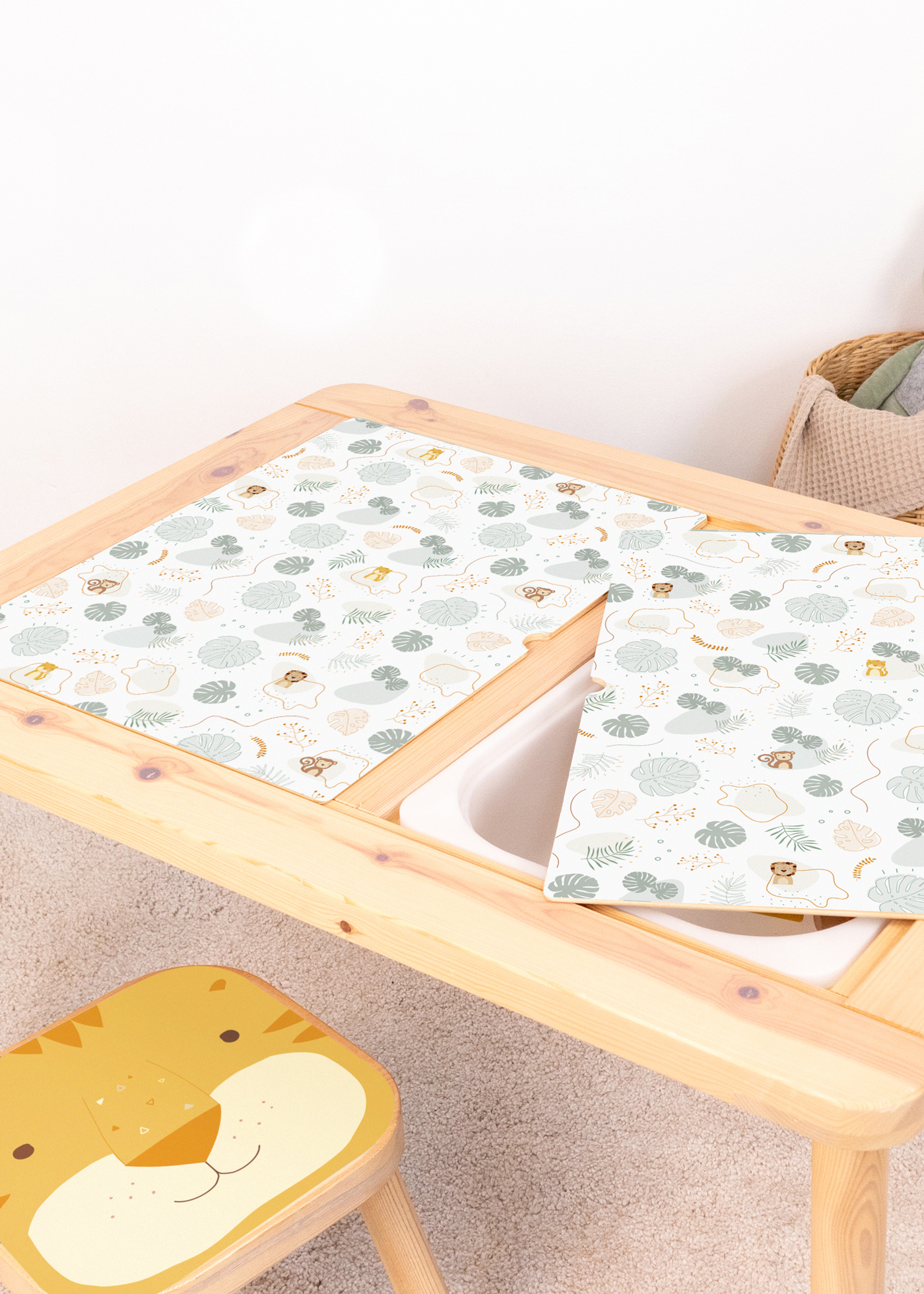 klebefolie ikea flisat kindertisch tierig safari 1