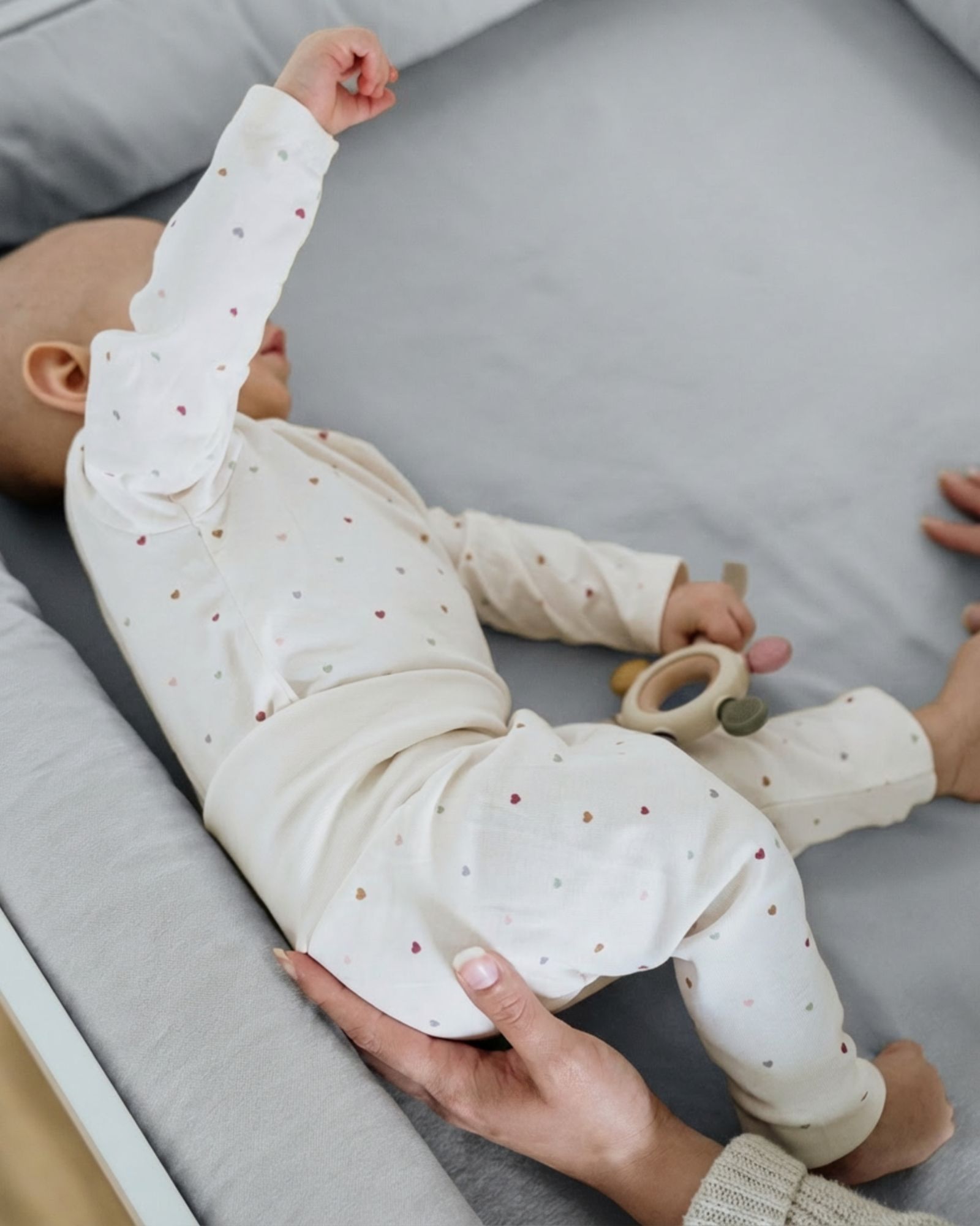 baby, onesie, footed sleepsuit, dot pattern, baby accessory