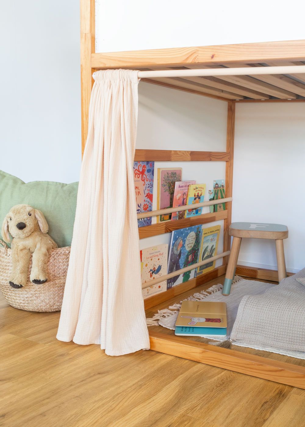 set of 2 book rails for IKEA KURA bunk bed
